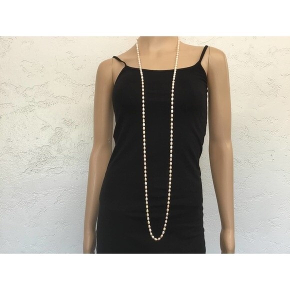 Long Strand Freshwater Pearl Necklace - Picture 3 of 5